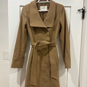 Babaton Camel Wrap Belted Trench Coat